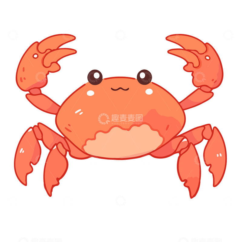源文件下载【趣麦麦图】可爱的卡通螃蟹