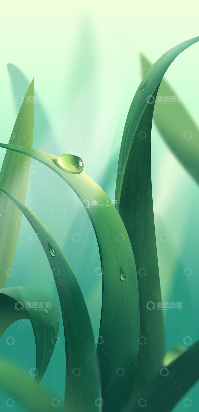 源文件下载【趣麦麦图】寒露露水背景手绘图