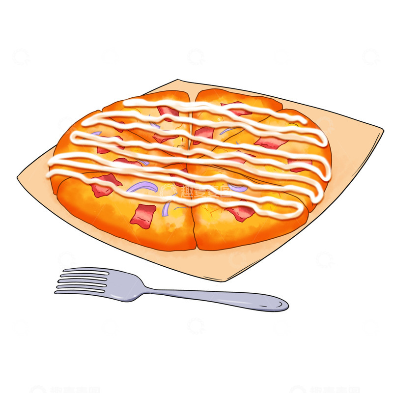 源文件下载【趣麦麦图】美食披萨沙拉酱