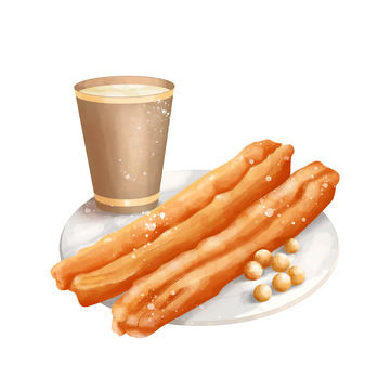 特色早餐美食油条豆浆黄豆