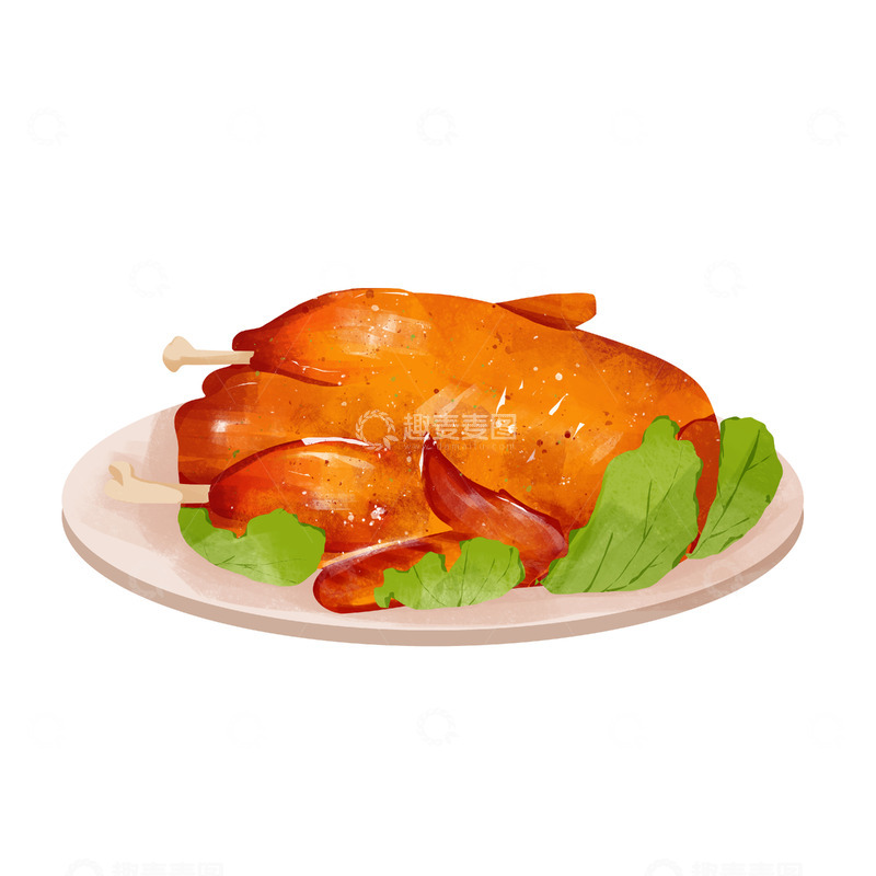 源文件下载【趣麦麦图】简约美食烤鸡鸡肉