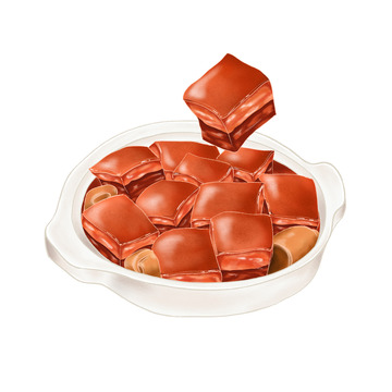 美食插画红烧肉