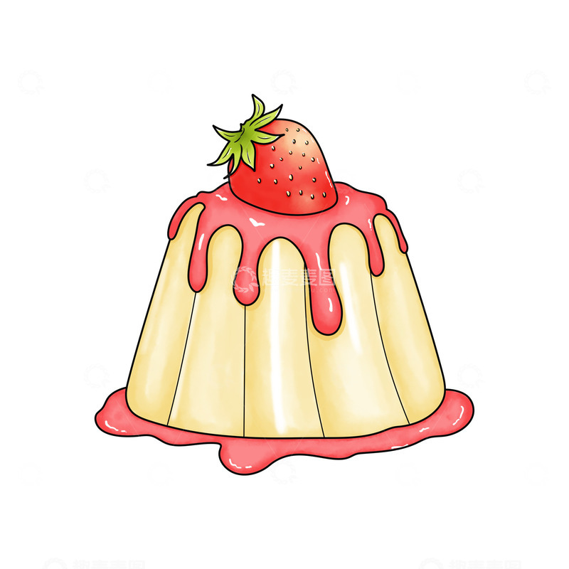 源文件下载【趣麦麦图】美食甜点蛋糕西餐布丁