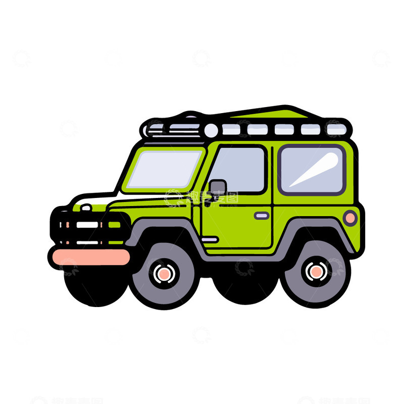 源文件下载【趣麦麦图】越野车矢量插画