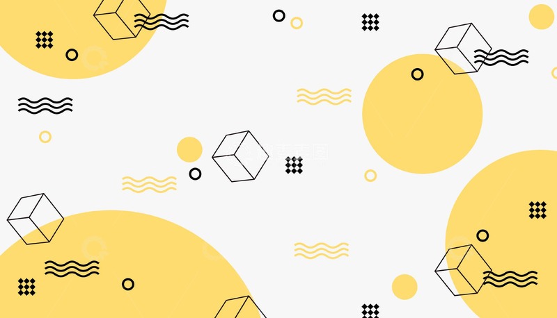 源文件下载【趣麦麦图】孟菲斯科技简约背景海报