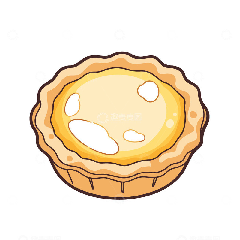 源文件下载【趣麦麦图】卡通蛋挞美食卡通插画