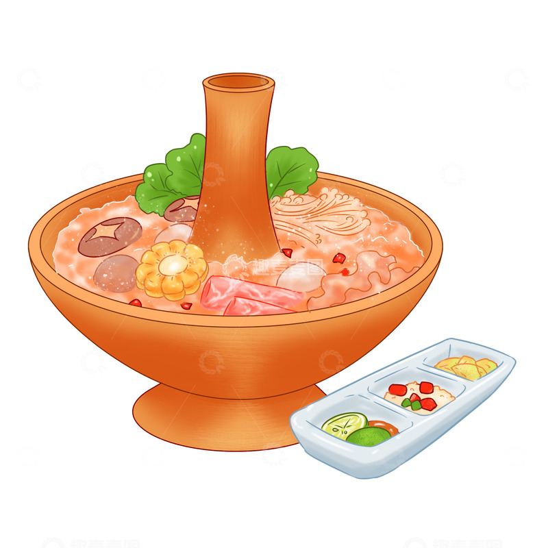 源文件下载【趣麦麦图】美食麻辣火锅