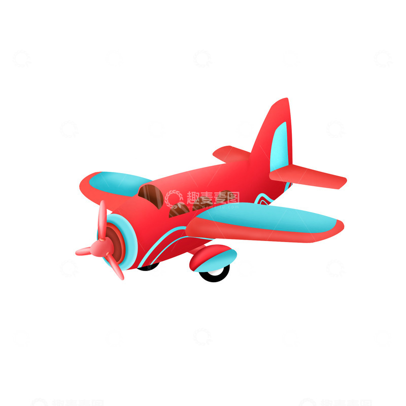 源文件下载【趣麦麦图】手绘卡通飞机飞行玩具