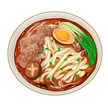 美味的牛肉香菇宽面美食