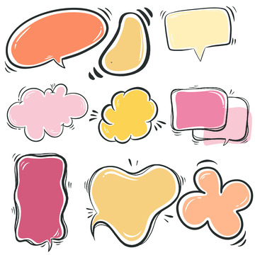 卡通马卡龙对话框气泡装饰边框聊天框