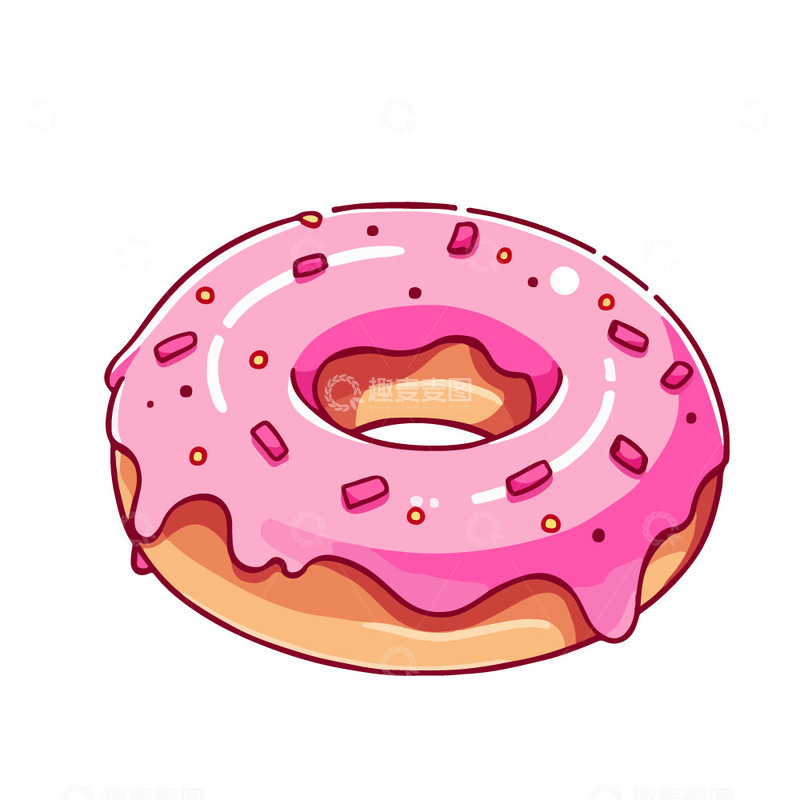 源文件下载【趣麦麦图】甜甜圈美味面包插画