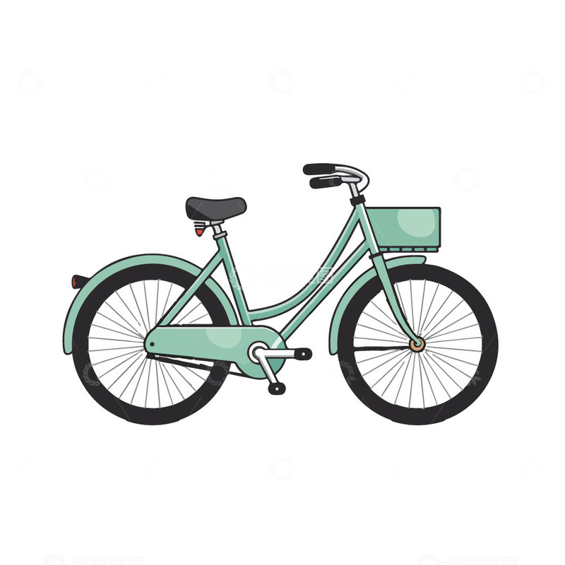 源文件下载【趣麦麦图】卡通自行车插画