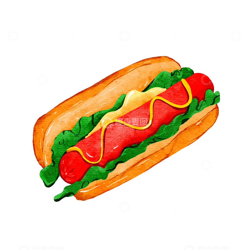 源文件下载【趣麦麦图】手绘三明治美食火腿肠卡通元素