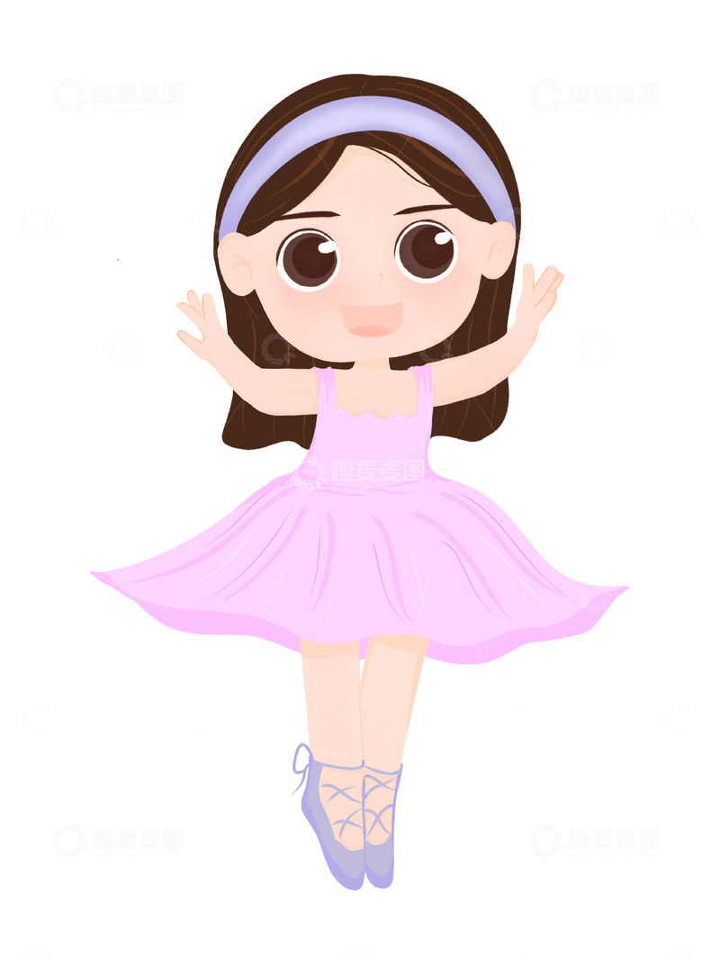 源文件下载【趣麦麦图】穿紫裙子的小女孩