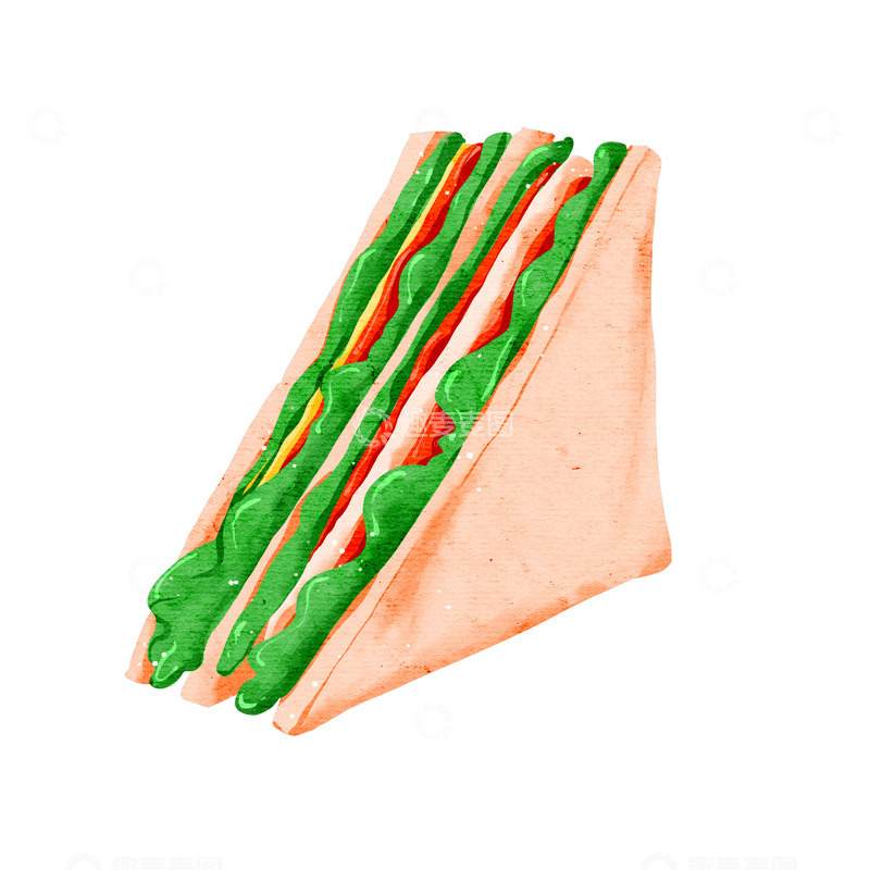 源文件下载【趣麦麦图】手绘卡通三明治美食青菜元素
