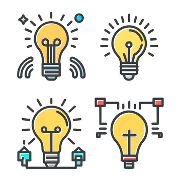 点亮智慧图标矢量免扣素材