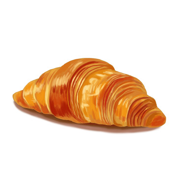 美食牛角面包甜点