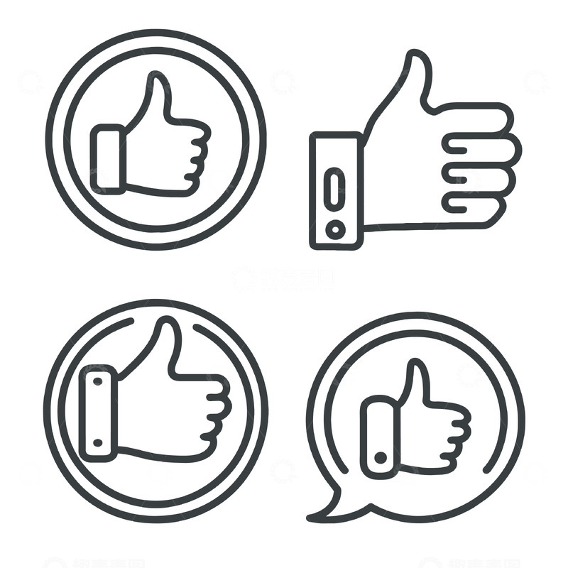 源文件下载【趣麦麦图】-点赞图标矢量免扣素材