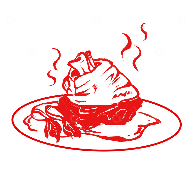 源文件下载【趣麦麦图】酱肘子红烧蹄髈美食剪纸