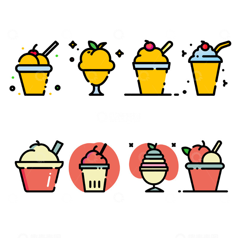 冰淇淋矢量免扣元素