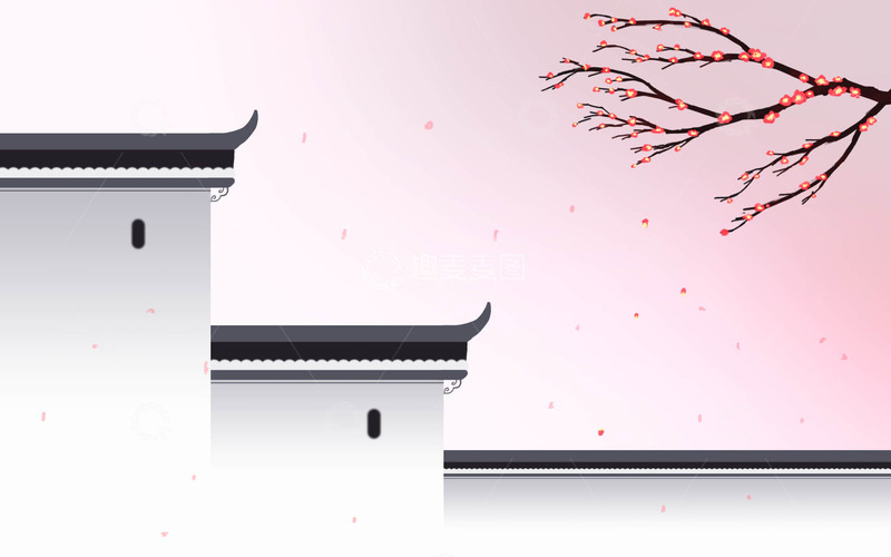 源文件下载【趣麦麦图】中国风院墙素材背景
