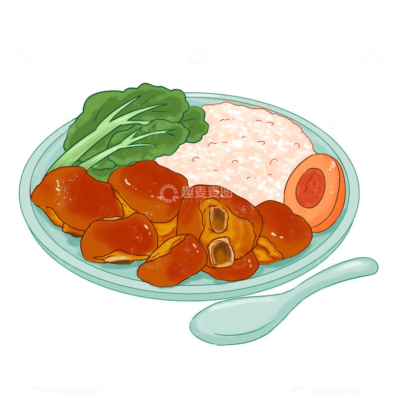 源文件下载【趣麦麦图】美食猪脚饭卤肉