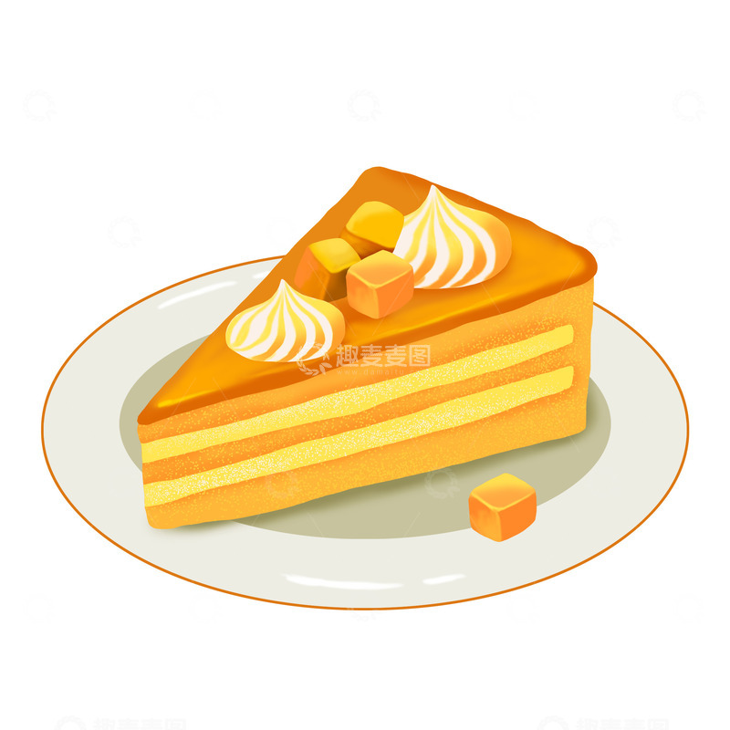 源文件下载【趣麦麦图】美食芒果慕斯蛋糕