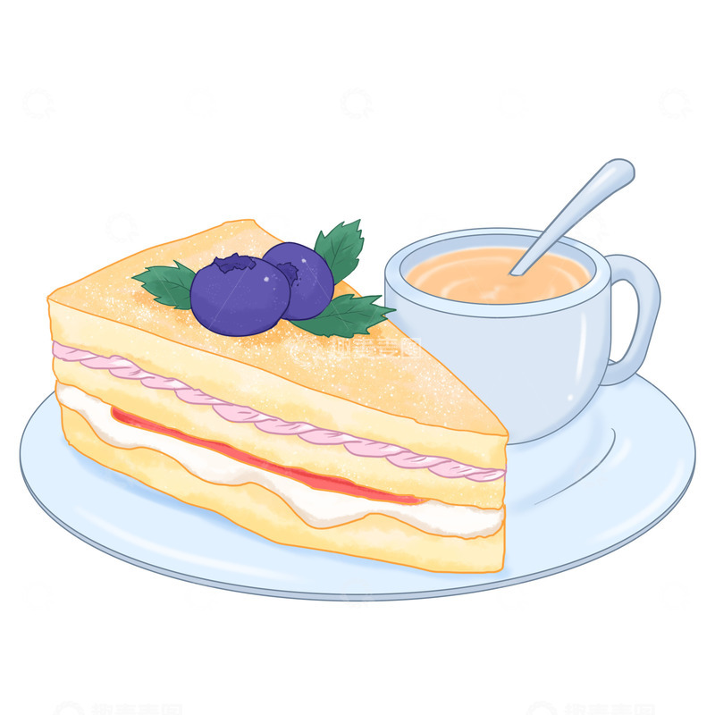 源文件下载【趣麦麦图】美食三明治咖啡甜点