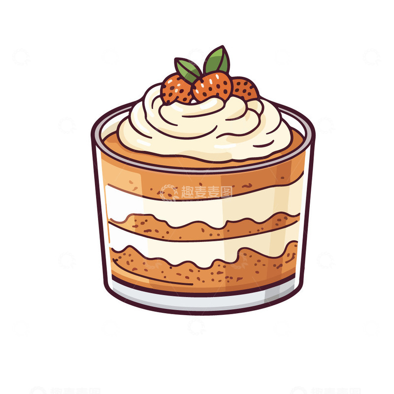 源文件下载【趣麦麦图】草莓冰淇淋蛋糕