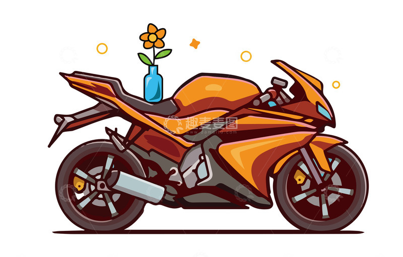 源文件下载【趣麦麦图】摩托车交通工具