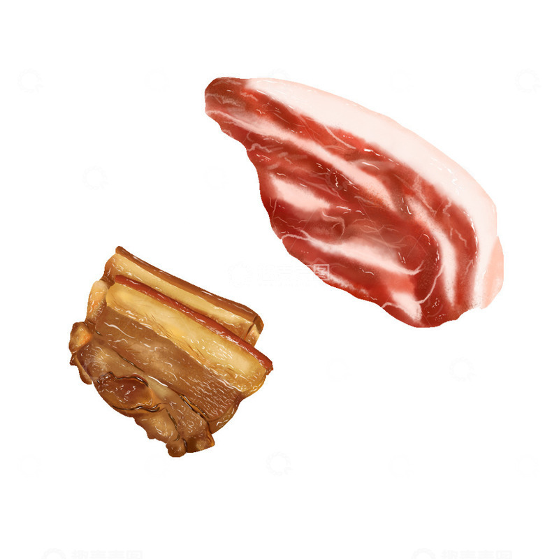 源文件下载【趣麦麦图】手绘五花肉 红烧肉