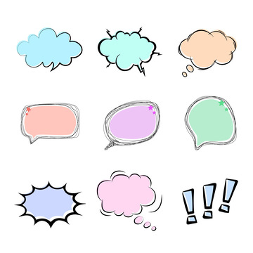 卡通气泡对话框装饰边框