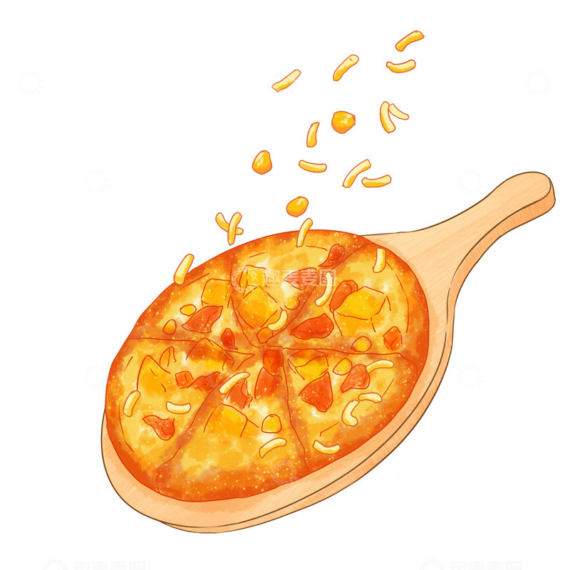 源文件下载【趣麦麦图】美食芝士披萨