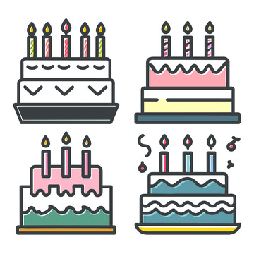 生日蛋糕矢量免扣素材