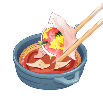 手绘插画水饺元素