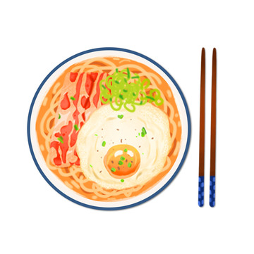 面条美食一碗面插画
