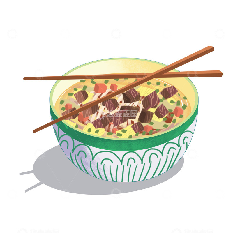 源文件下载【趣麦麦图】食物面食筷子美食元素