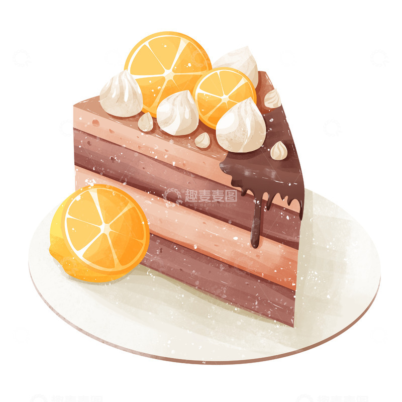 源文件下载【趣麦麦图】简约甜点巧克力蛋糕