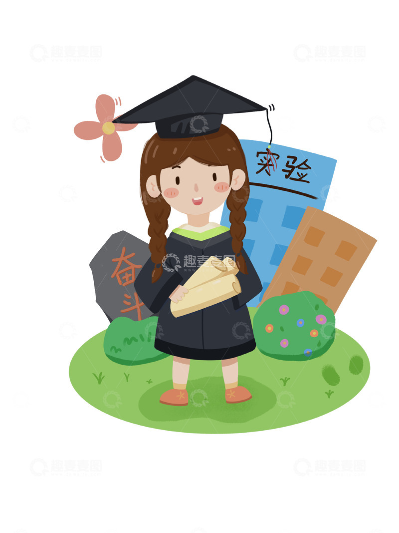 毕业季的可爱女孩