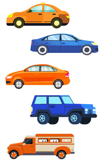 卡通各类汽车主题交通工具素材