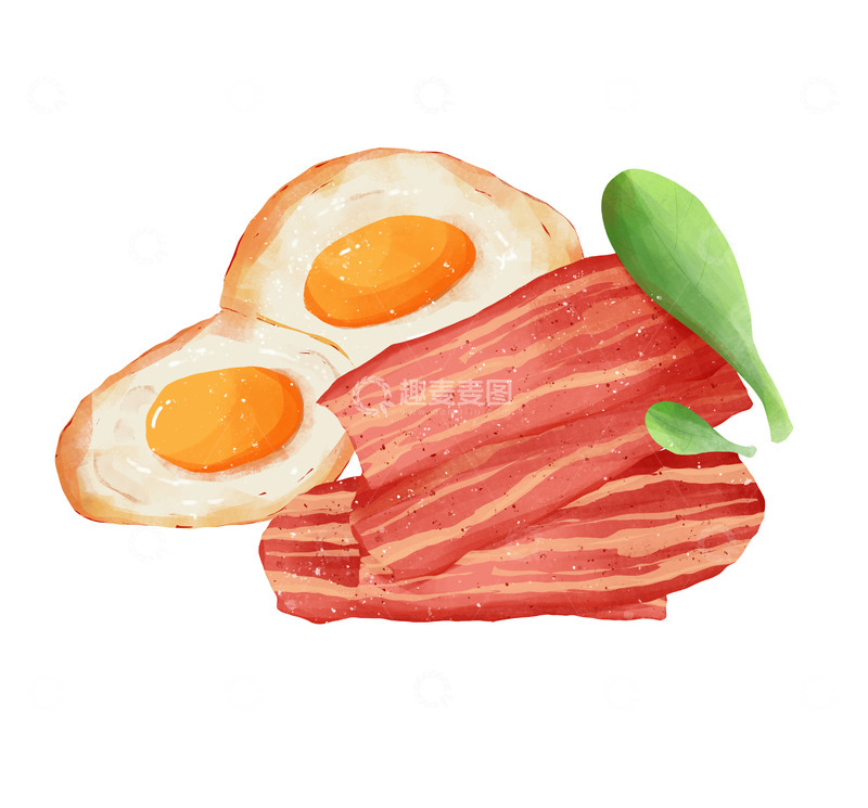 源文件下载【趣麦麦图】简约鸡蛋培根美食