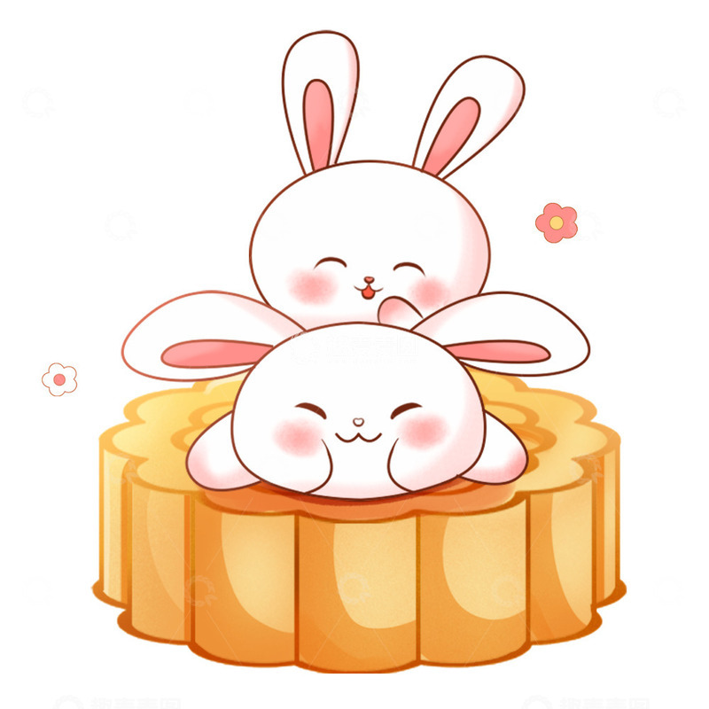 源文件下载【趣麦麦图】卡通可爱中秋节玉兔月饼