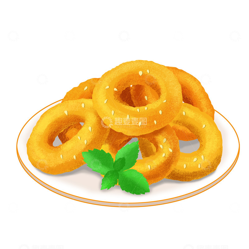 源文件下载【趣麦麦图】美食油炸小吃洋葱圈