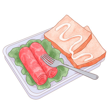 美食奶油面包片羊肉