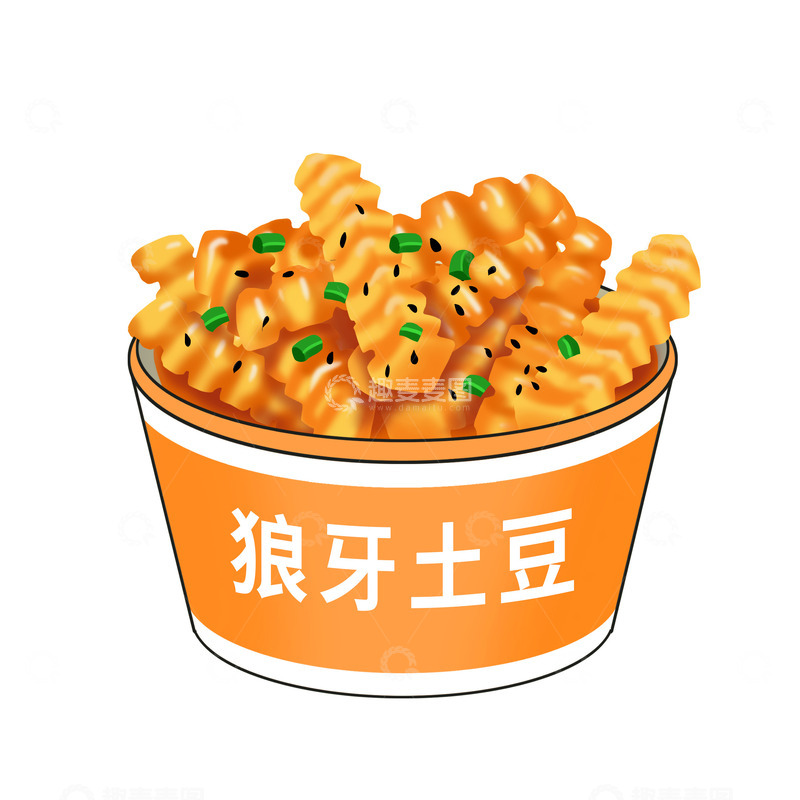 源文件下载【趣麦麦图】美食小吃狼牙土豆