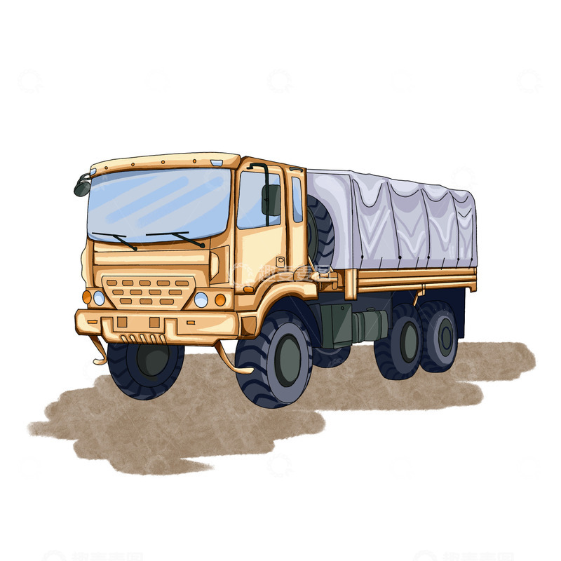 源文件下载【趣麦麦图】卡车货运交通工具