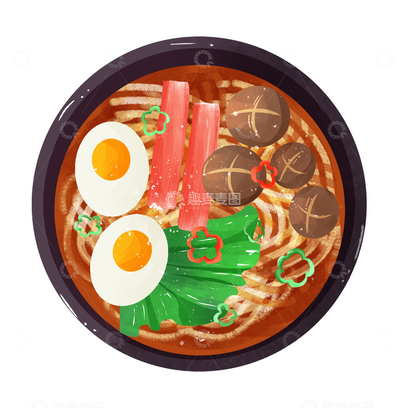 源文件下载【趣麦麦图】简约美食面条粉条