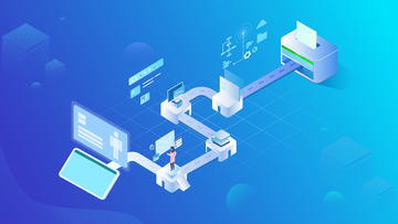 2.5D商务办公流程背景图