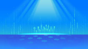 蓝色科技城市背景图