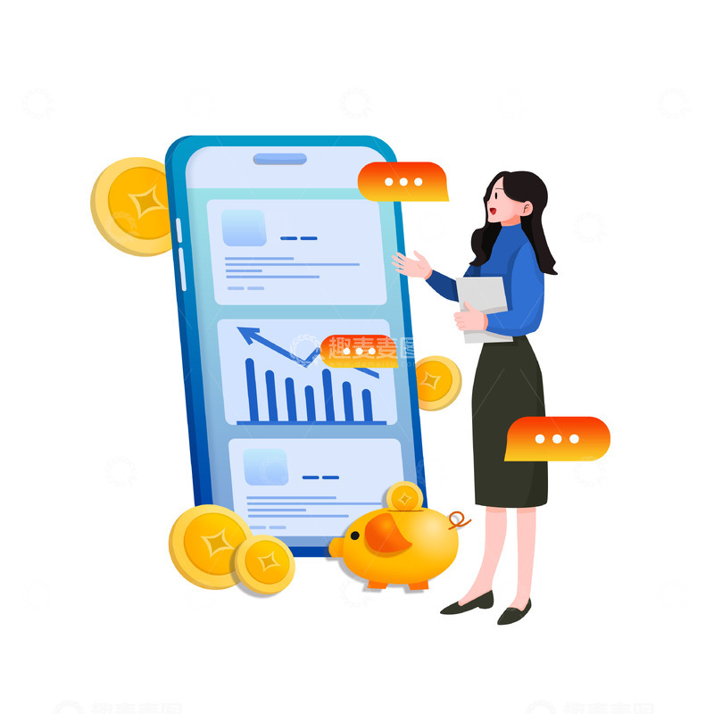 源文件下载【趣麦麦图】-介绍讲解诚聘精英加入的职业女性白领矢量